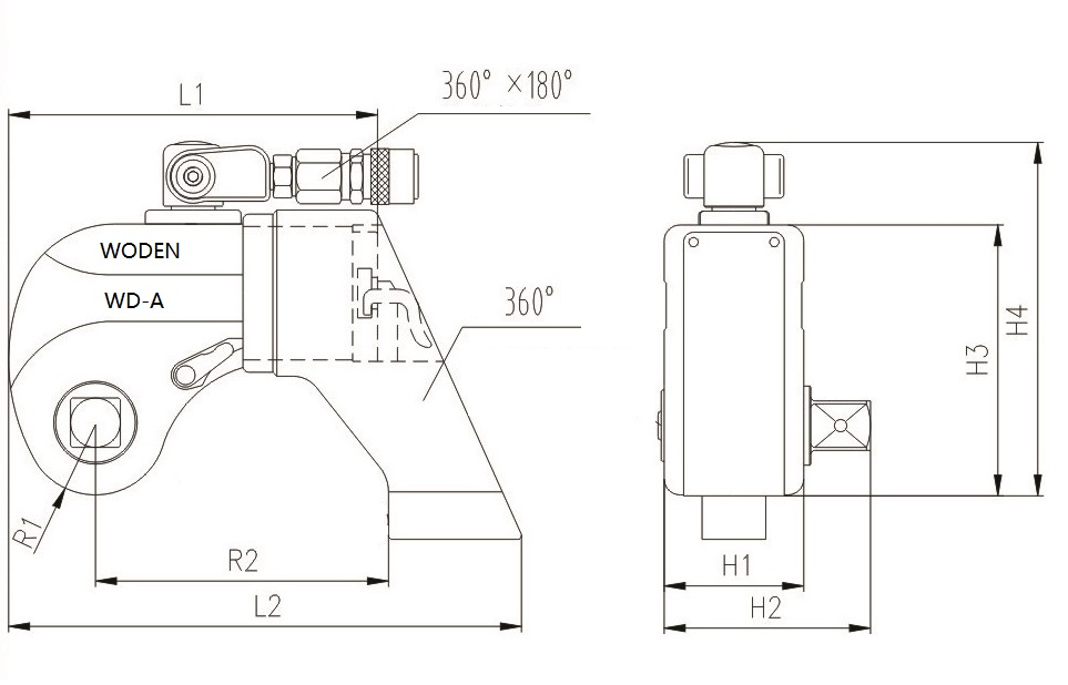 square drive Hydraulic torque wrench supplier in wodenchina