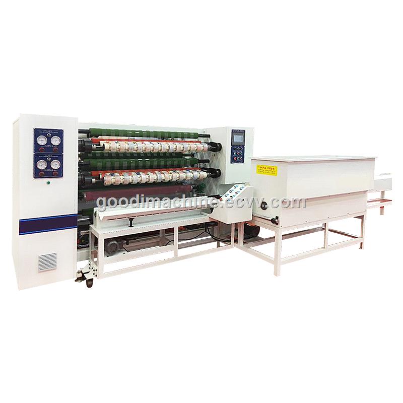 Semiautomatic bopp scotch tape slitting rewinding machine