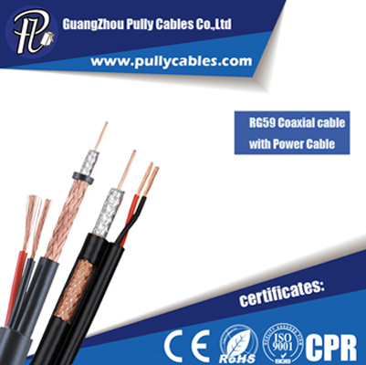 RG59 coaxial cable with power cable for CCTV camera