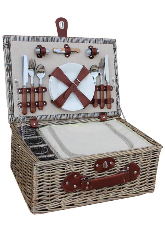 willow picnic basket with full accessories