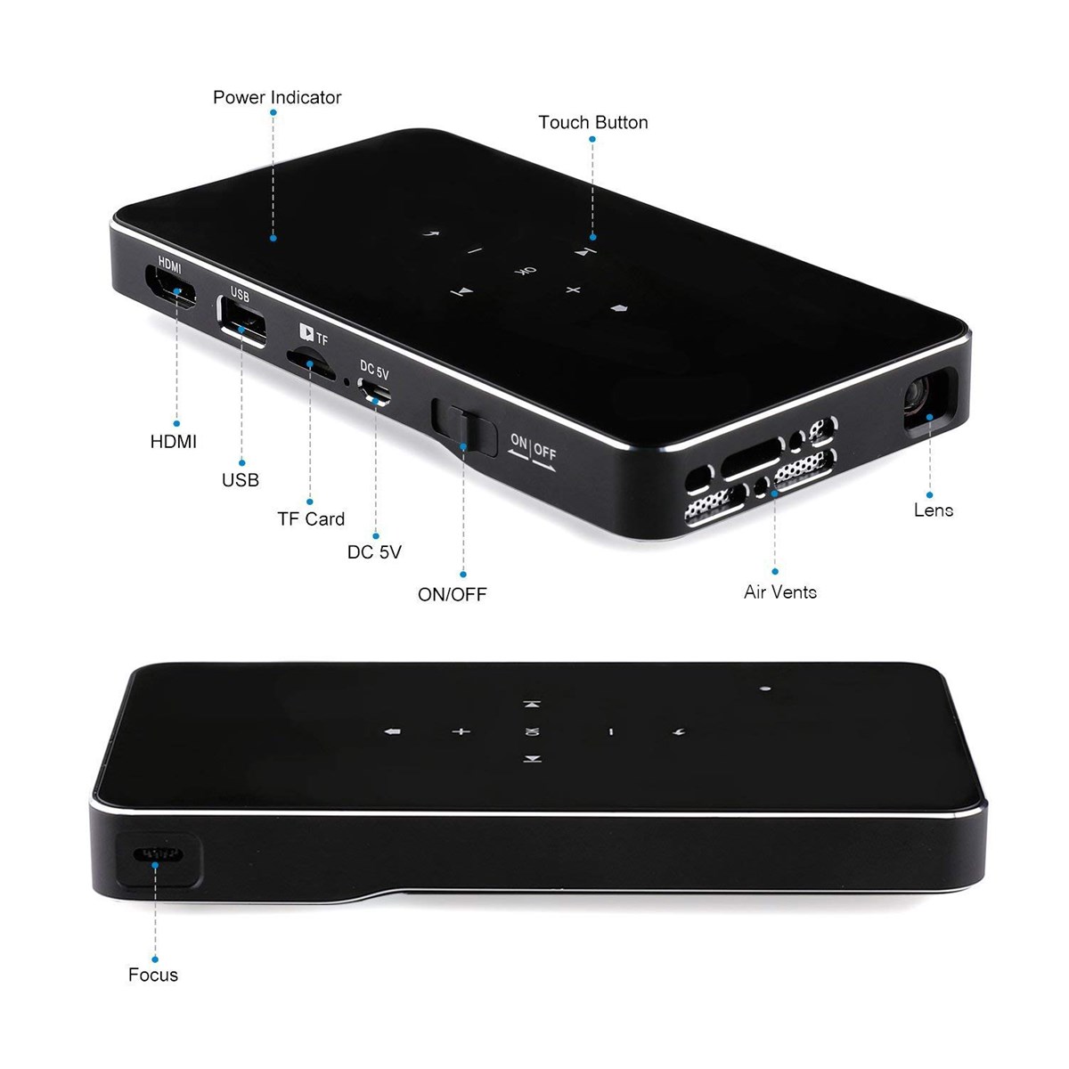 Support UltraPortable Size 120Inch Display Mini DLP Video Projector