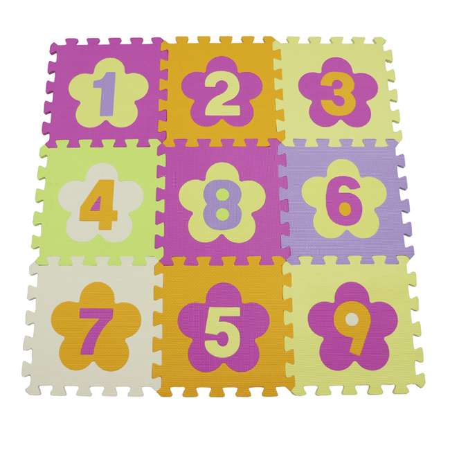 Odorless 12in x 12in 9pcsset EVA Numbers Puzzle Play Mat Babies