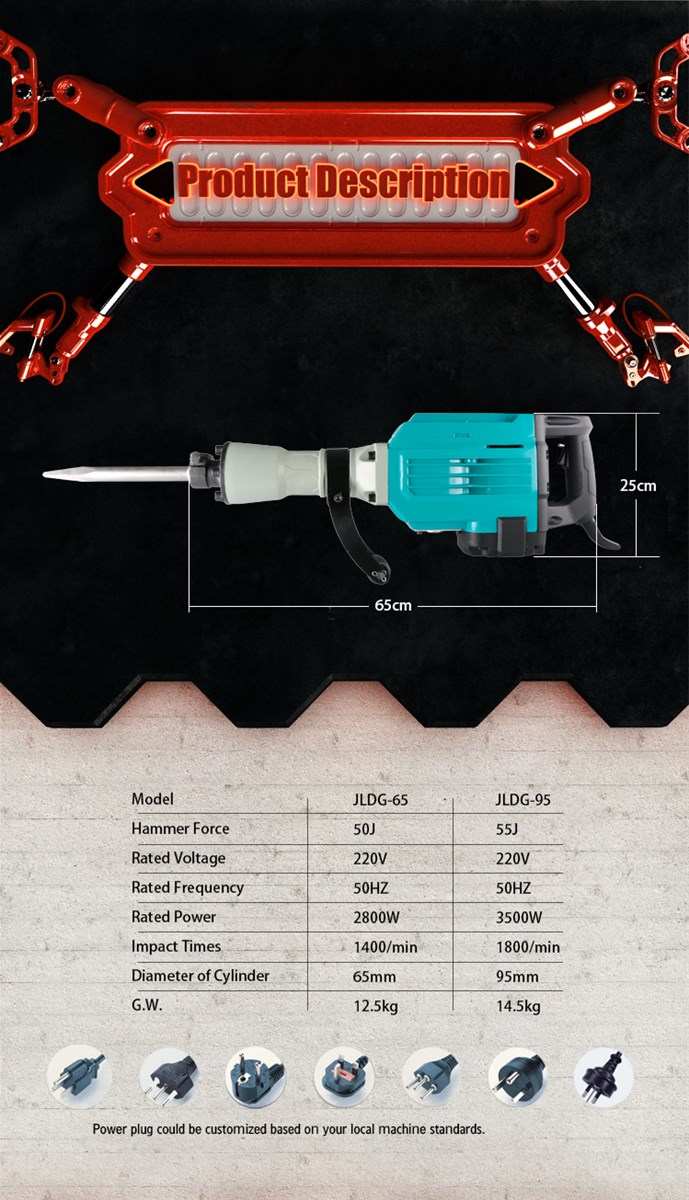 Professional Powerful 2800W Concrete Electric Demolition Hammer