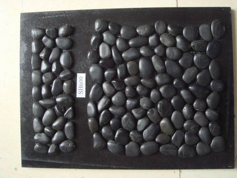 Black Natural pebble stone tile cobble tile paving stone