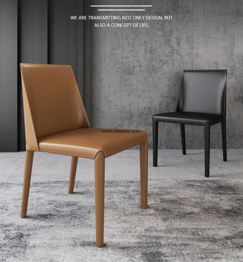 Italian style fashion dining chair upholstered in PU or Faux leather dining chair design