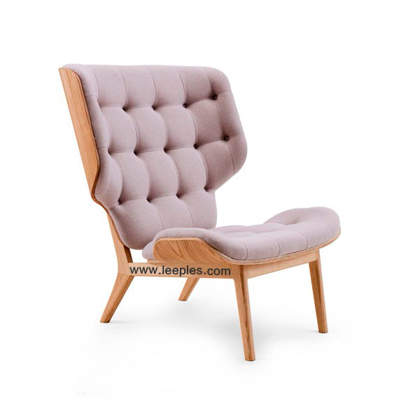 Modern Bentwood Upholstered Living Room Relax Mammoth Lounge Chairfabric velvet wood chaise leather leisure chair