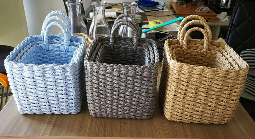 Paper rope storage basket with beautiful color