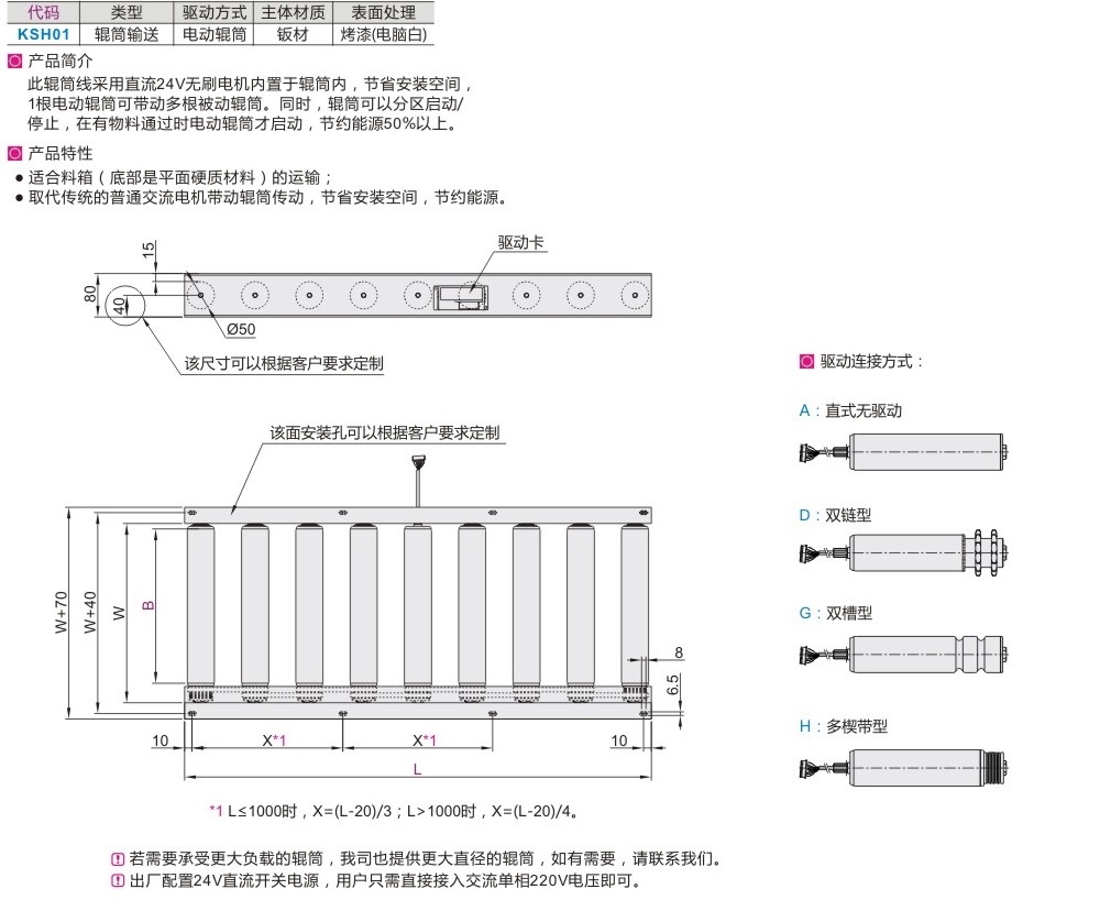 Electric roller conveyor of yiheda