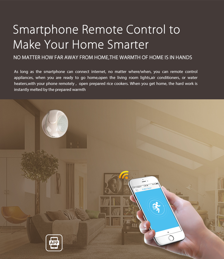 REHENT Tuya wireless battery powered WiFi smart indoor motion sensor light PIR movement detector