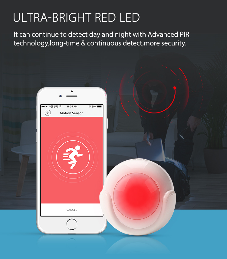 REHENT Tuya wireless battery powered WiFi smart indoor motion sensor light PIR movement detector