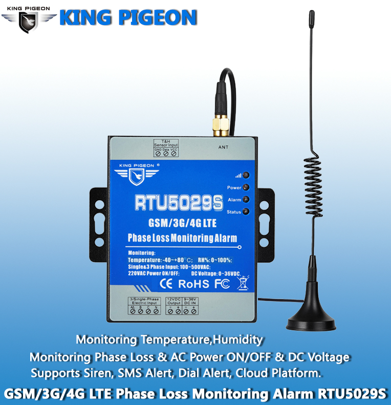 GSM 3 Phase Power Loss Alarm Power Failure Voltage Temperature Humidity Status Monitoring RTU5029S