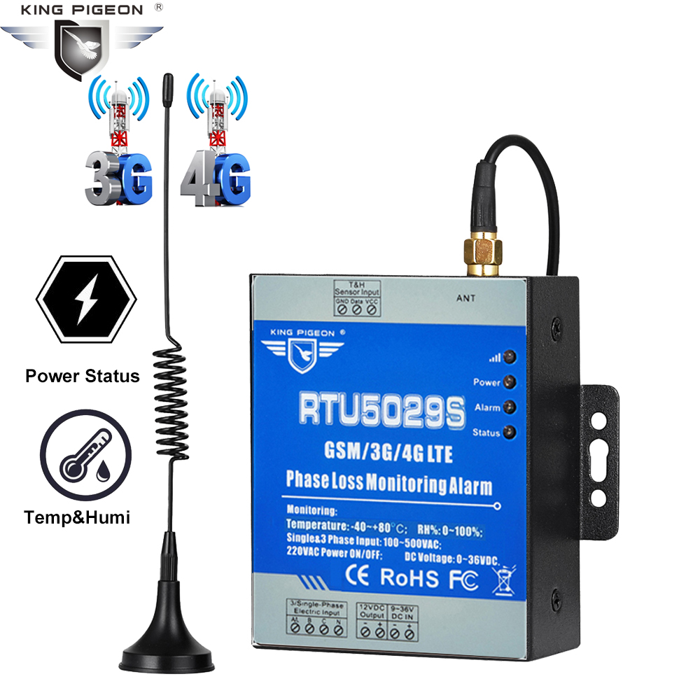 GSM 3 Phase Power Loss Alarm Power Failure Voltage Temperature Humidity Status Monitoring RTU5029S