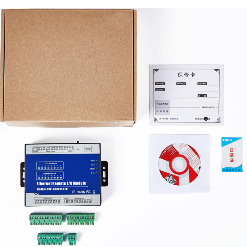 Modbus TCP Ethernet Remote IO Module RS485 to RJ45 Converter AINDINrelay output