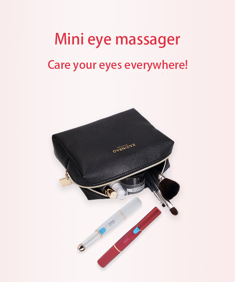 pink portable mini cool and hot eye massage pen