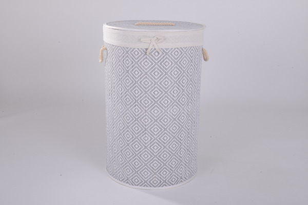 Foldable bamboo laundry basket with lid rectangle shape