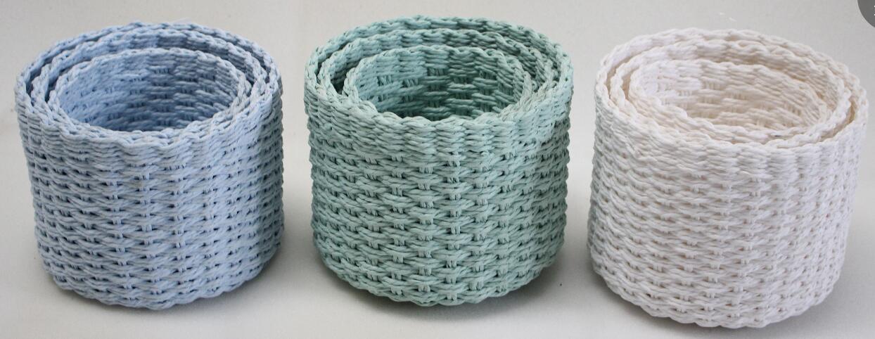 small beautiful storage basket with popular color round paper bakset fruit basket towel basket