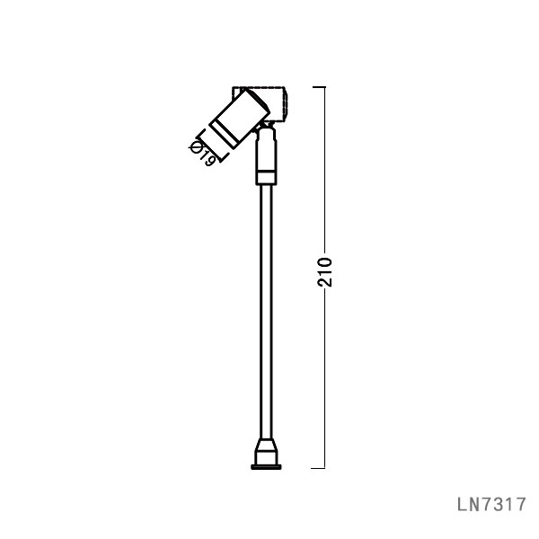 Adjustable base 1W led mini jewelry pole showcase light LN7317