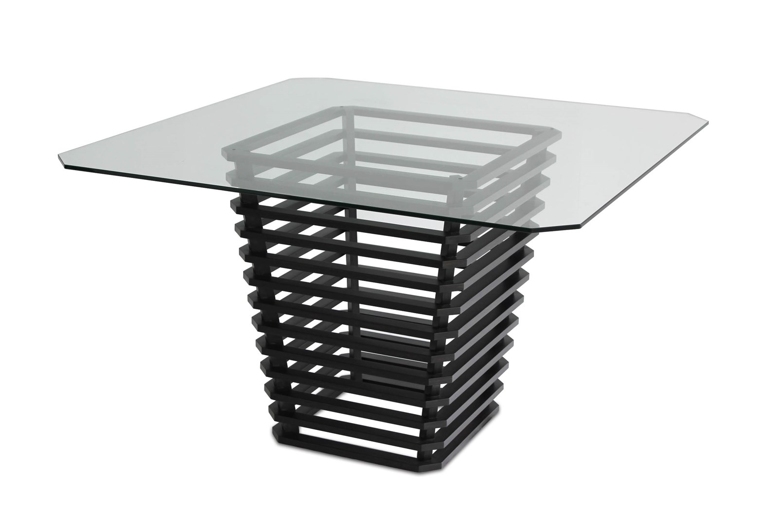 Spectrum SQ Solid Bamboo Dining Table with Glass Top