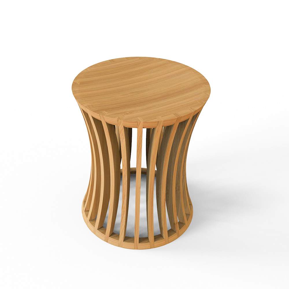 Yu Solid Bamboo stool without cushion