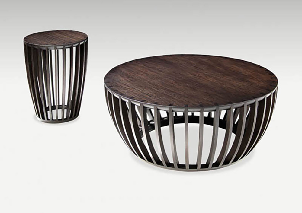 Yuan Round Solid Bamboo Coffee Table with Glass Top or Bamboo top