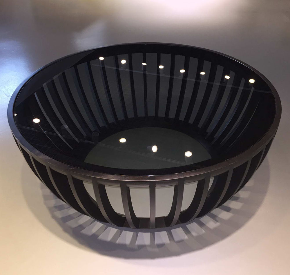 Yuan Round Solid Bamboo Coffee Table with Glass Top or Bamboo top