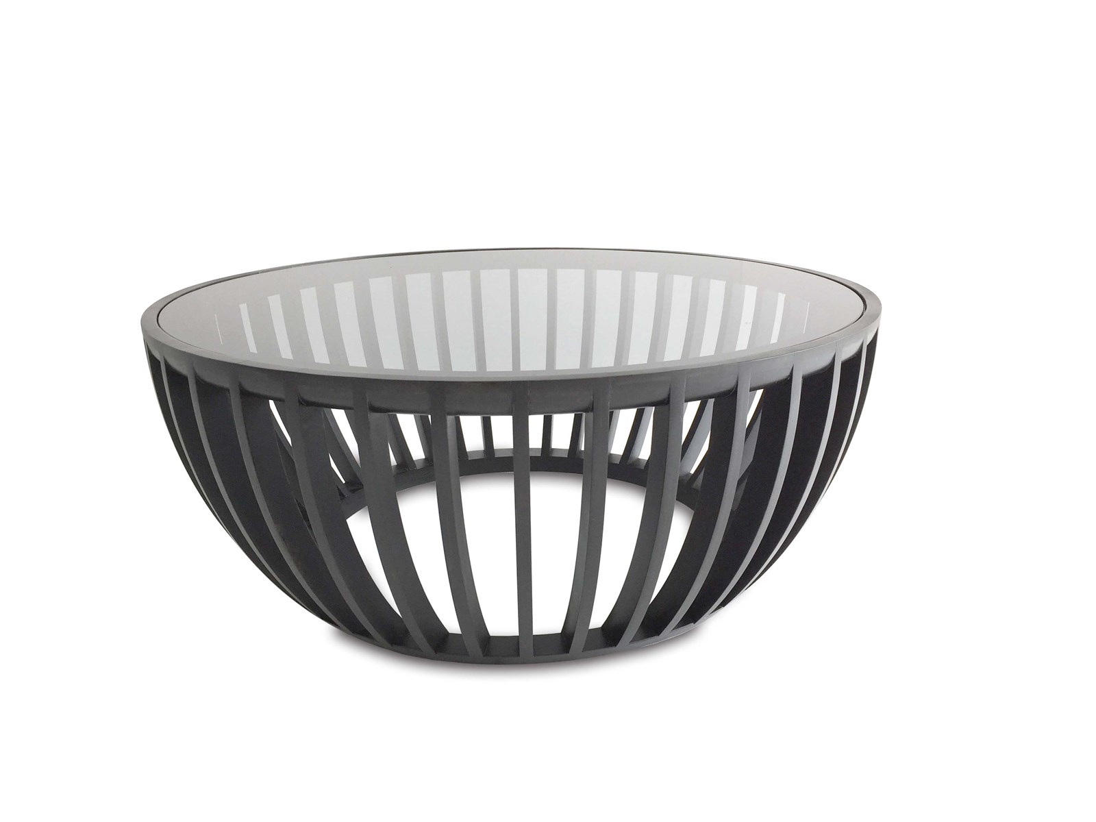 Yuan Round Solid Bamboo Coffee Table with Glass Top or Bamboo top