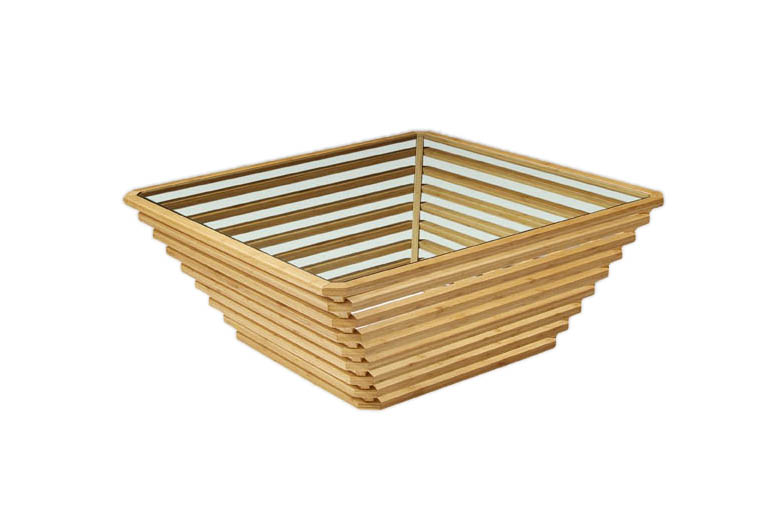 Spectrum Solid Bamboo Coffee Table with Glass Top