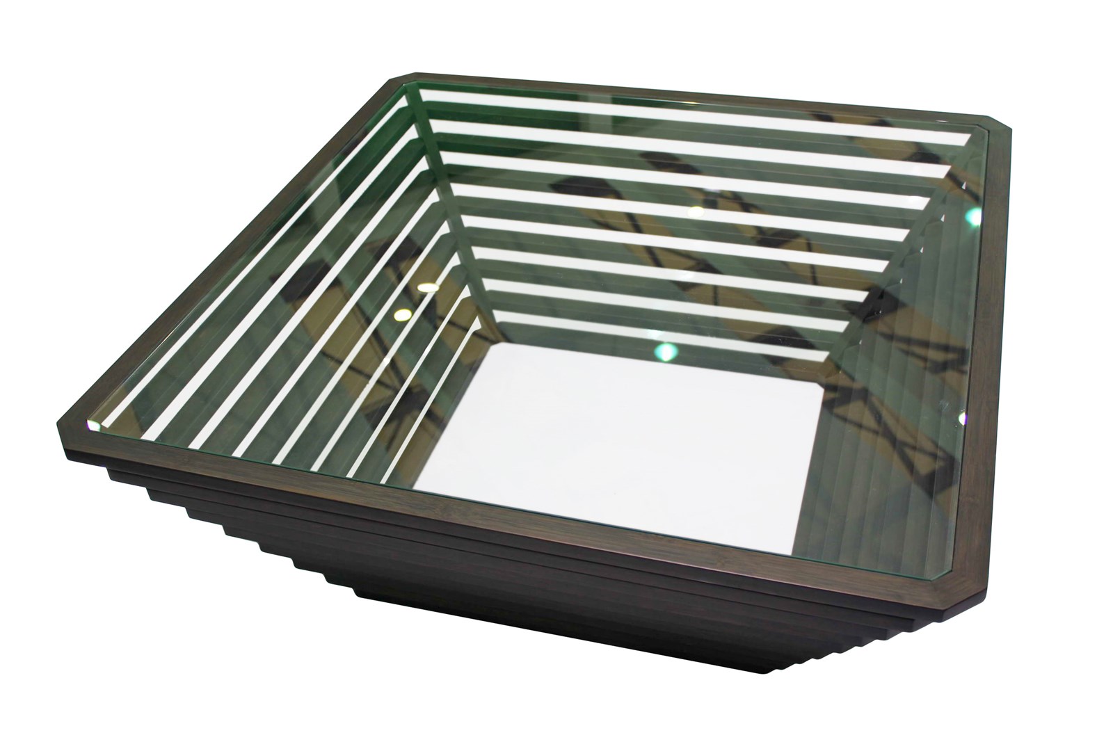 Spectrum Solid Bamboo Coffee Table with Glass Top
