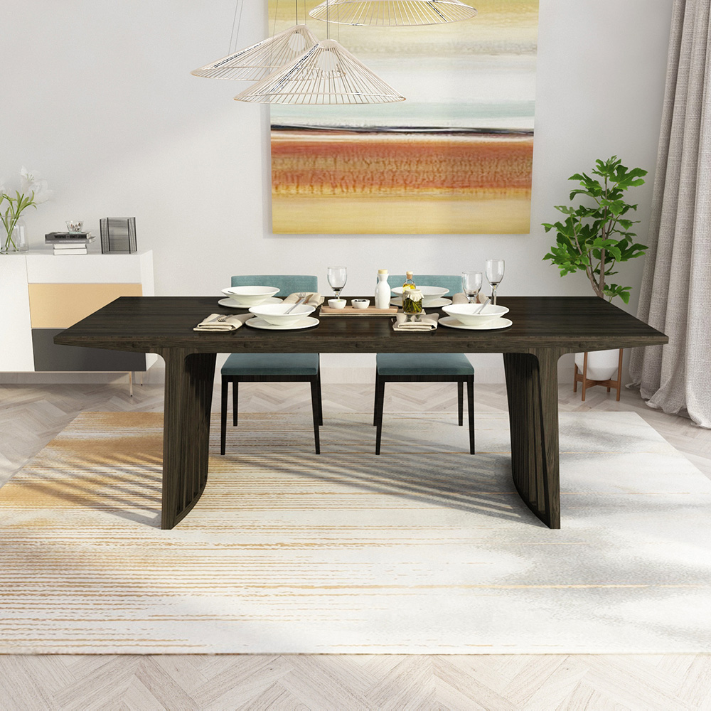 Alta Solid Bamboo Dining Table with Slat Leg