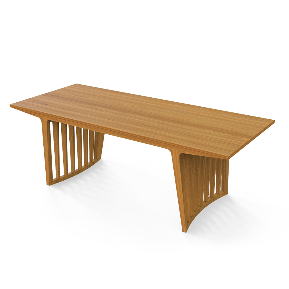 Alta Solid Bamboo Dining Table with Slat Leg