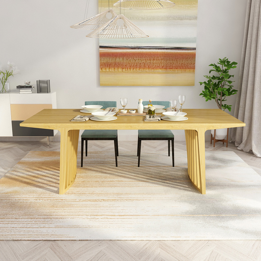 Alta Solid Bamboo Dining Table with Slat Leg