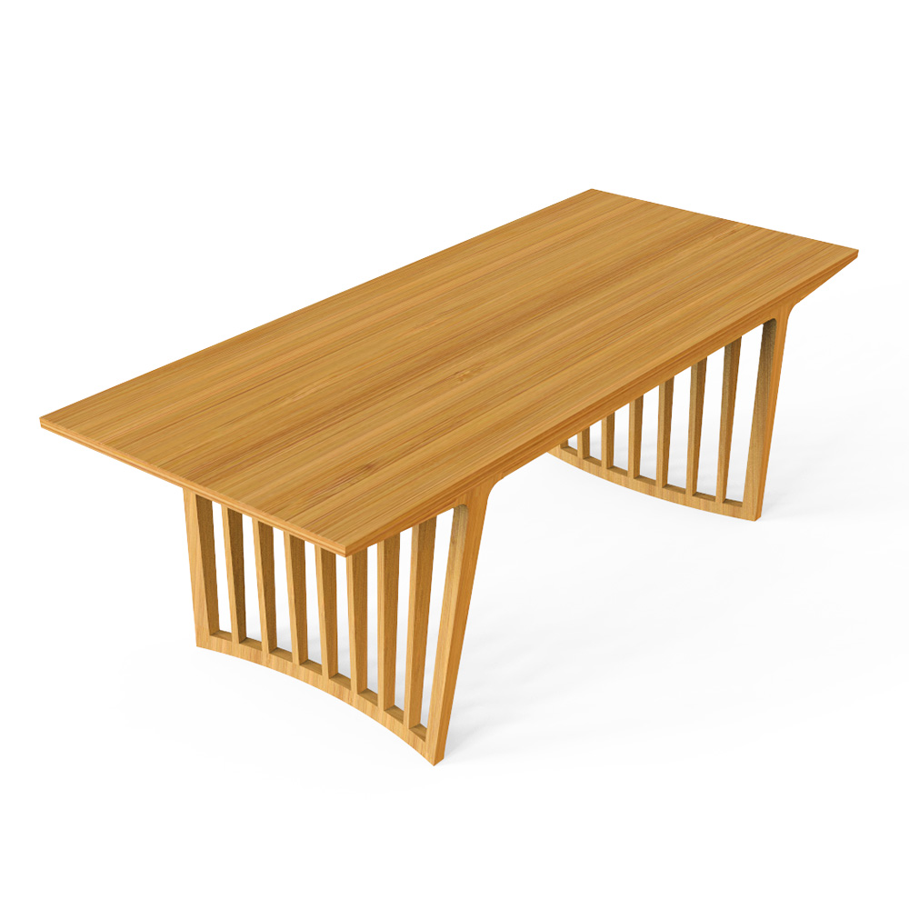 Alta Solid Bamboo Dining Table with Slat Leg