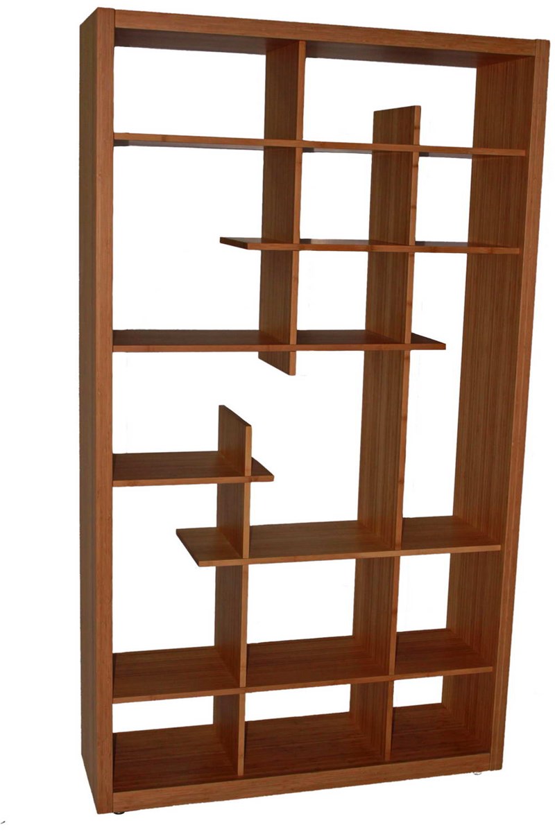Lattice Solid Bamboo Shleving Unit bookcase