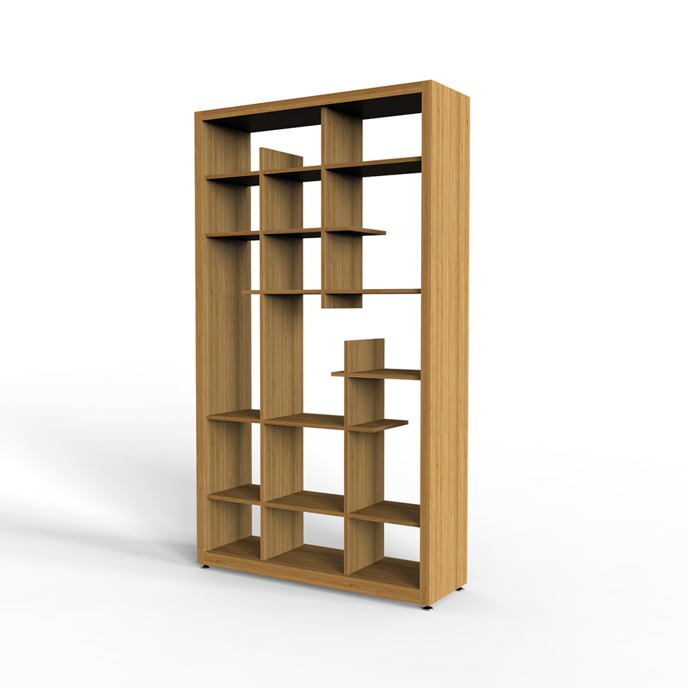 Lattice Solid Bamboo Shleving Unit bookcase