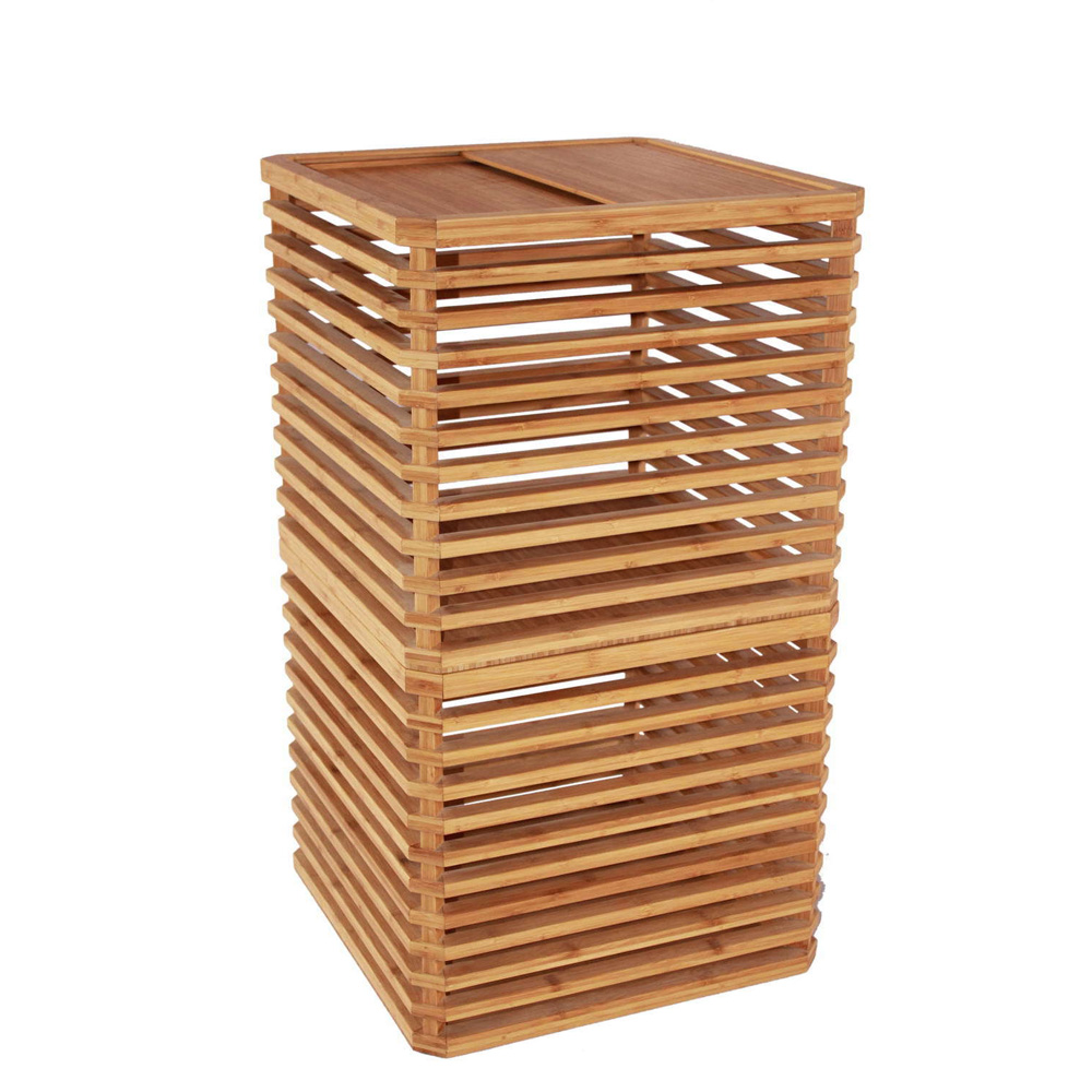 New Design Slot Solid Bamboo Tea Cube