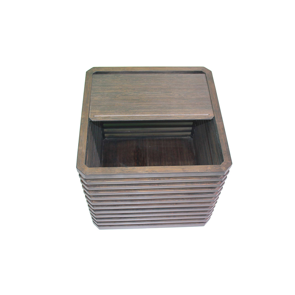 New Design Slot Solid Bamboo Tea Cube