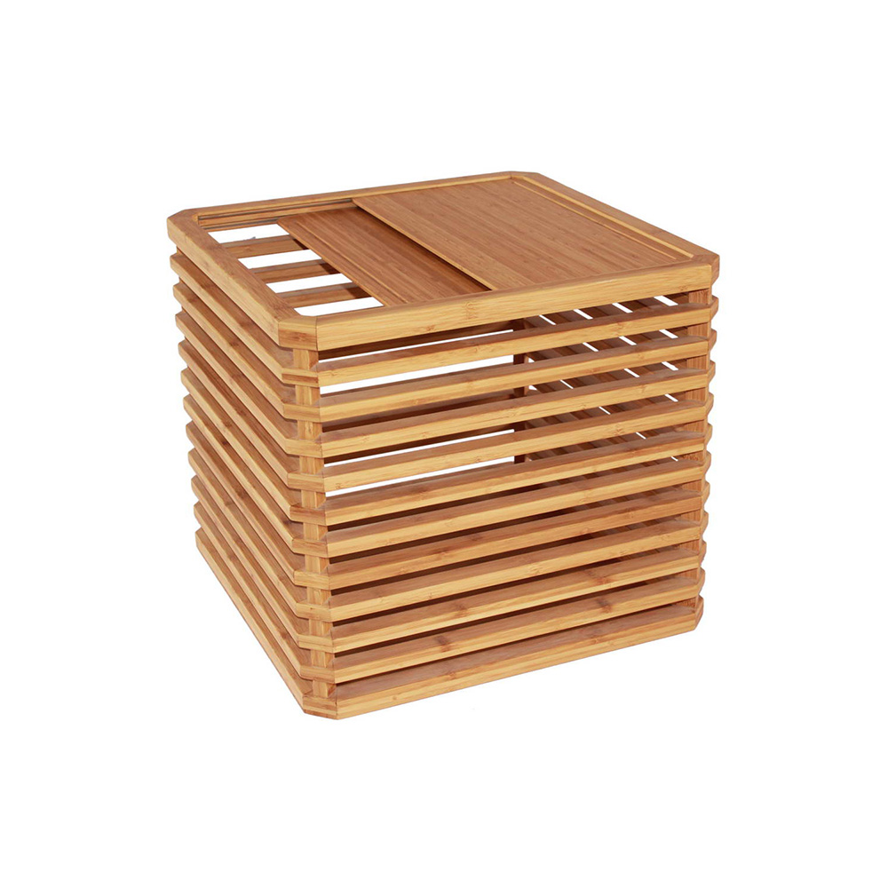 New Design Slot Solid Bamboo Tea Cube