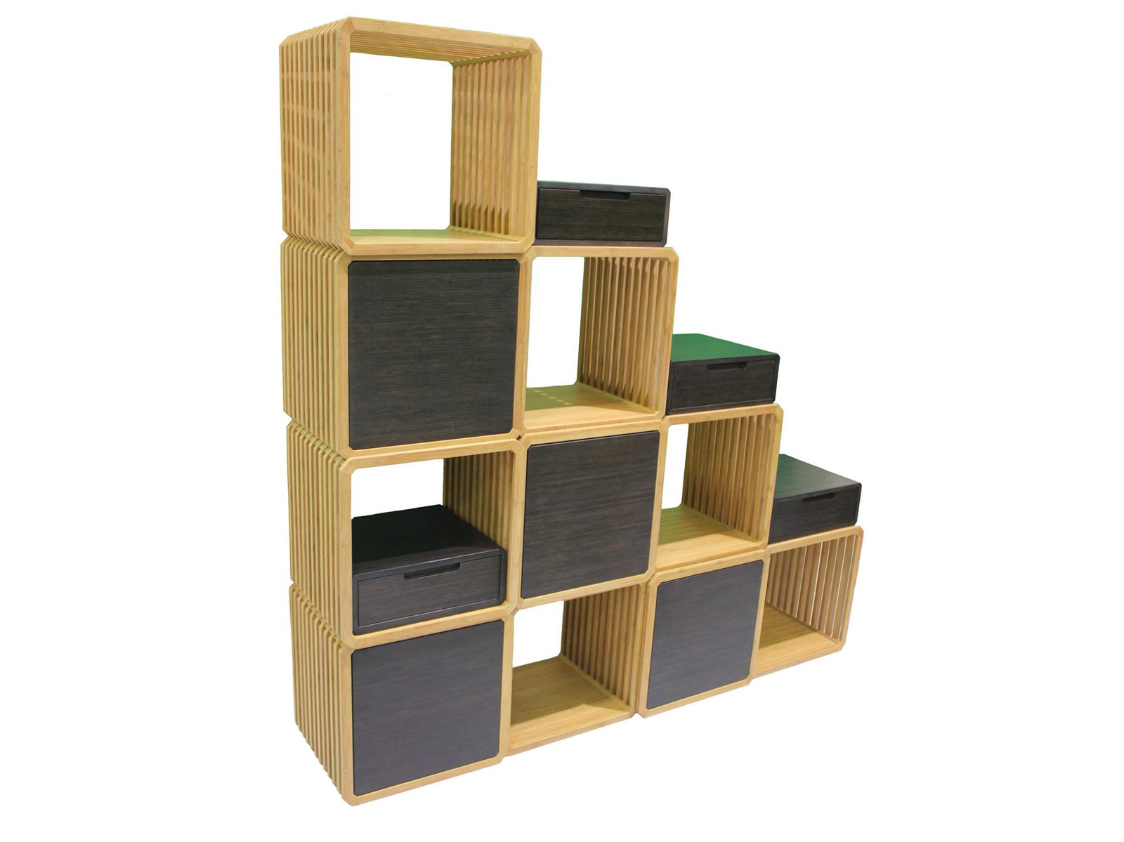Slot Solid Bamboo Storage Unit with bamboo door