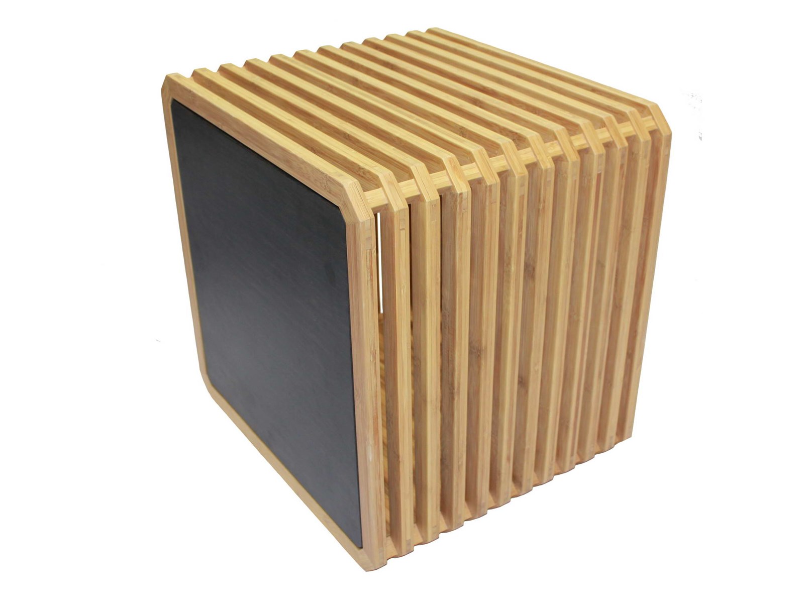 Slot Solid Bamboo Storage Unit with bamboo door