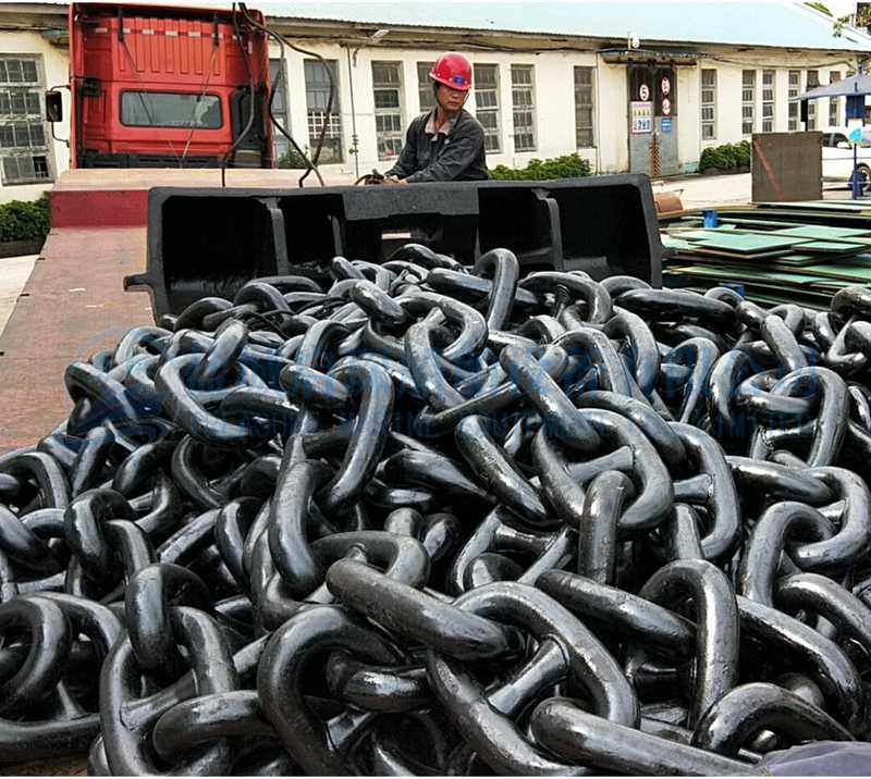 Black coated Studless and Stud Link Anchor Chain in stock