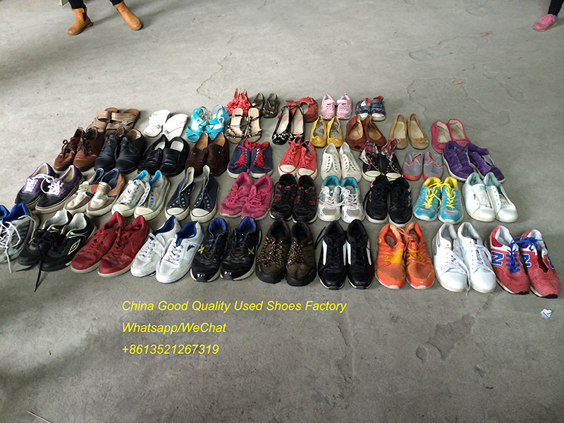 Cream used shoes in bales from china factory warehouse