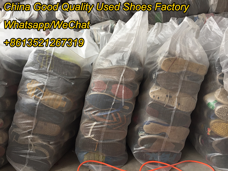 Cream used shoes in bales from china factory warehouse
