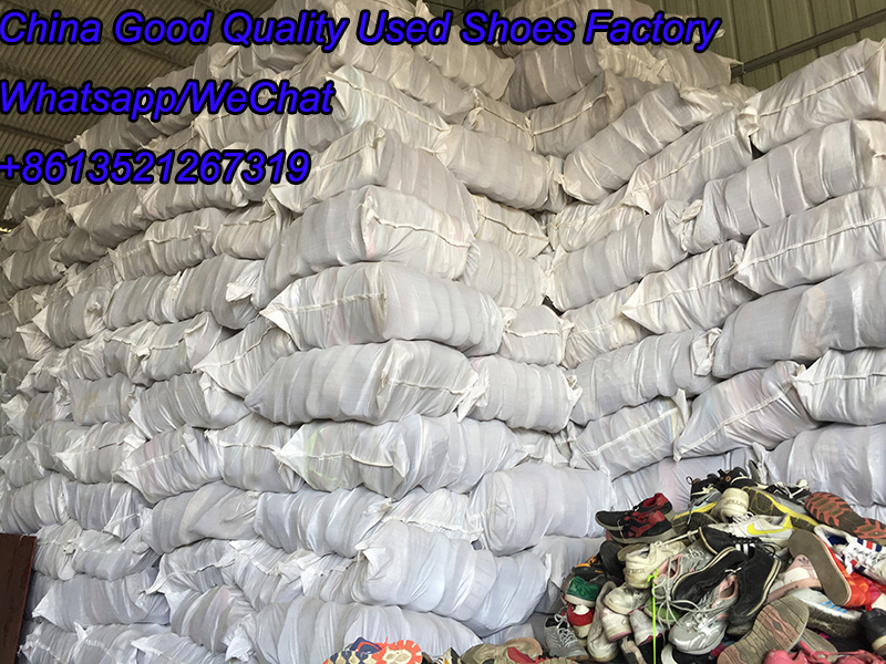 Cream used shoes in bales from china factory warehouse