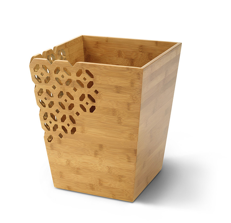 Lattice and Lace Solid Bamboo Trash Bin