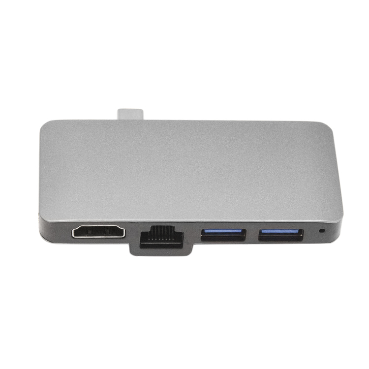 4 in 1 Portable Space Aluminum Dongle wireless charger usb hub Compatible for MacBook Air Pro and Other Type C Laptops