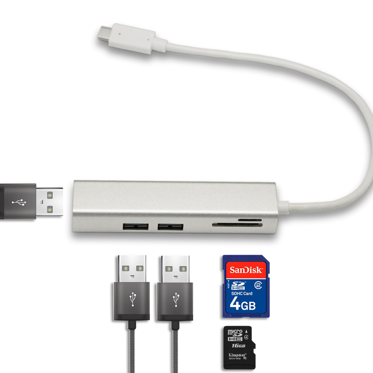 5 in 1 Portable Space Aluminum Dongle usb typec hubUSB30 SDTF Card ReaderCompatible for MacBook Air Pro