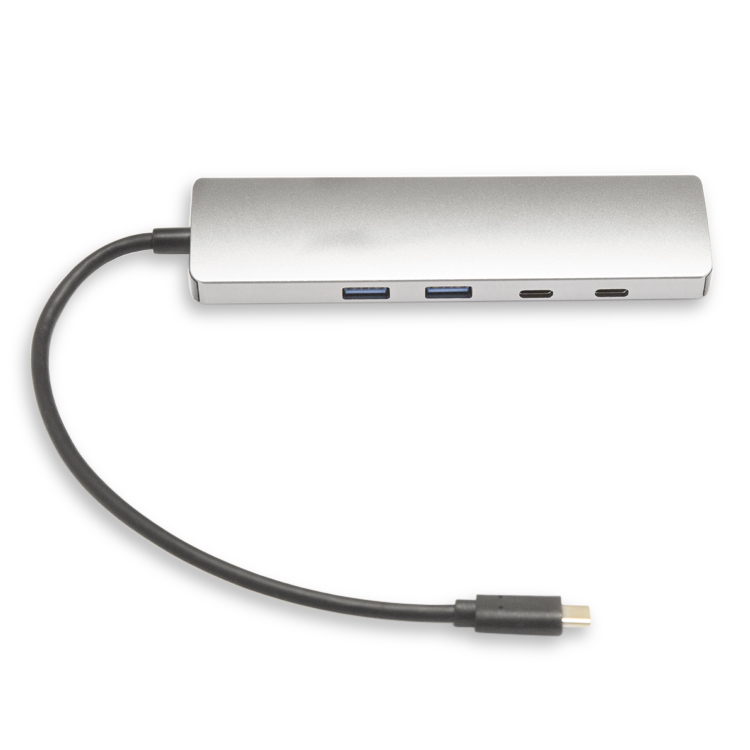 8 in 1 Portable Space Aluminum DongleUSB C Hub Multiport AdapterCompatible for MacBook Air Pro and Other Type C Laptop