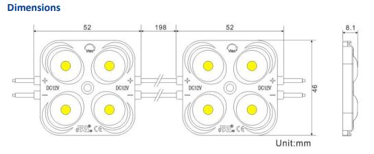 Backlit injection 5 years warranty outdoor waterproof 3w smd 2835 diode led module 12v