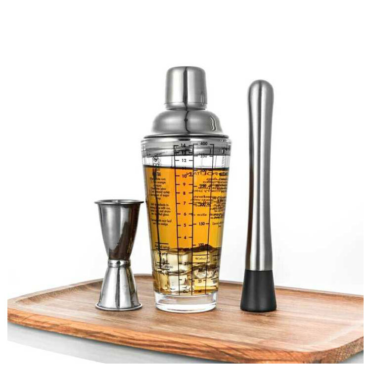 Factory Supplying Cocktail Shaker Set Bartender Brewing Accessories Kit