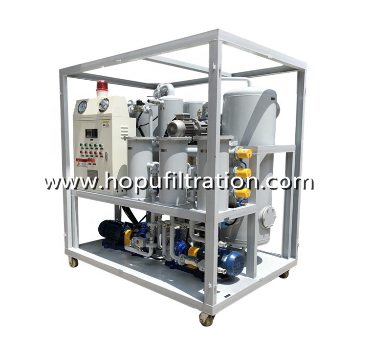 Vacuum Steam Turbine Oil PurifierEmusified Oil Purification plant turbine oil dehydrator with enclosure